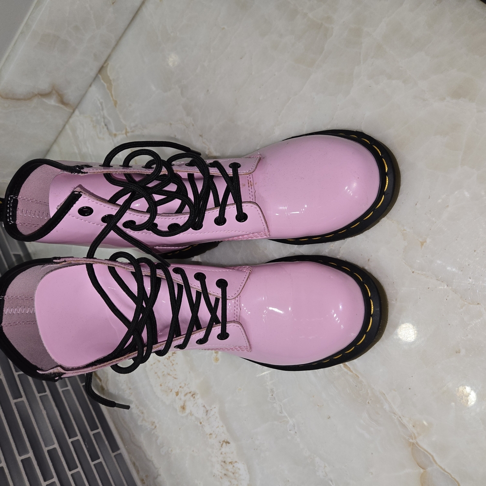 Dr. Martens Pink Patent Leather Boots